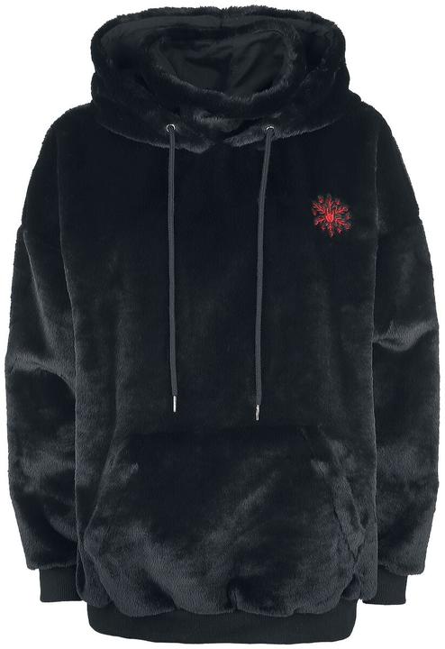 Image du produit Urban Classics Flauschiger Kapuzenpullover mit Rockhand-Stickerei (L)