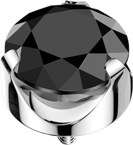 Immagine prodotto Star Piercing Dermal Anchor silber flach Kristall schwarz gefasst (senza ottone, Titanio)
