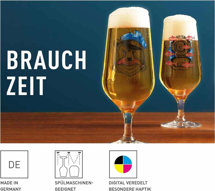Actual product image Ritzenhoff Pilsgläser mit Motiv Brauchzeit (0.37 l, 2 x)