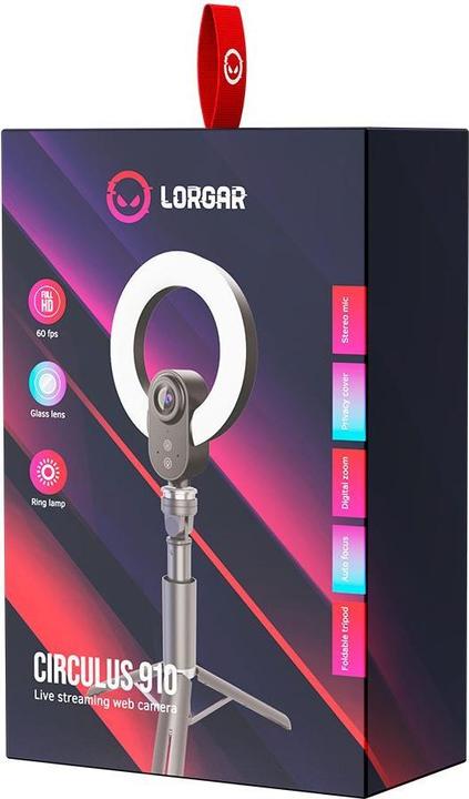 Immagine prodotto Lorgar Webcam Circulus 910 Luce ad anello/5MP/60fps/Autofocus al dettaglio (5 Mpx)