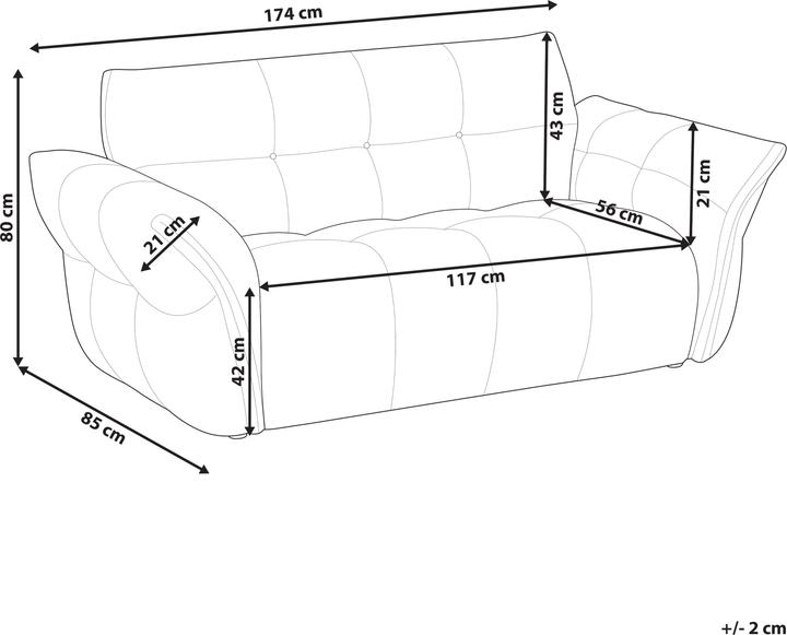 Actual product image Beliani Halba (2 person sofa)