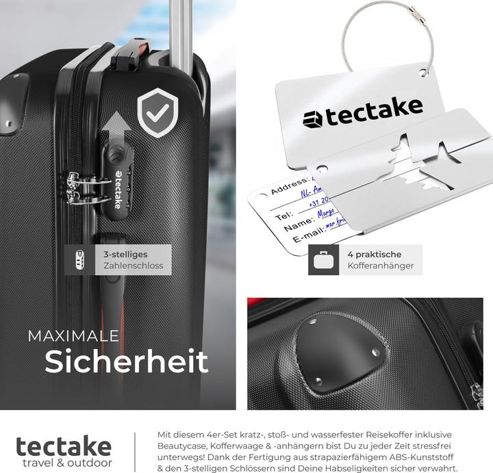 Immagine prodotto tectake Set di valigie rigide Cleo 4 pezzi con valigetta (95 l)