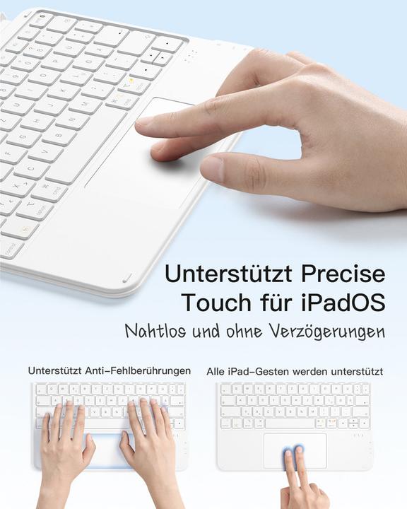 Produktbild Inateck Keyboard iPad 04122 (DE, iPad Pro 11 2020 (2. Gen), iPad 2022 (10. Gen), iPad Air 11 2024 (M2), iPad Pro 11 2022 (4. Gen), iPad Pro 11 2018 (1. Gen), iPad Air 2020 (4. Gen), iPad Pro 11 2021 (3. Gen), iPad Air 2022 (5. Gen))