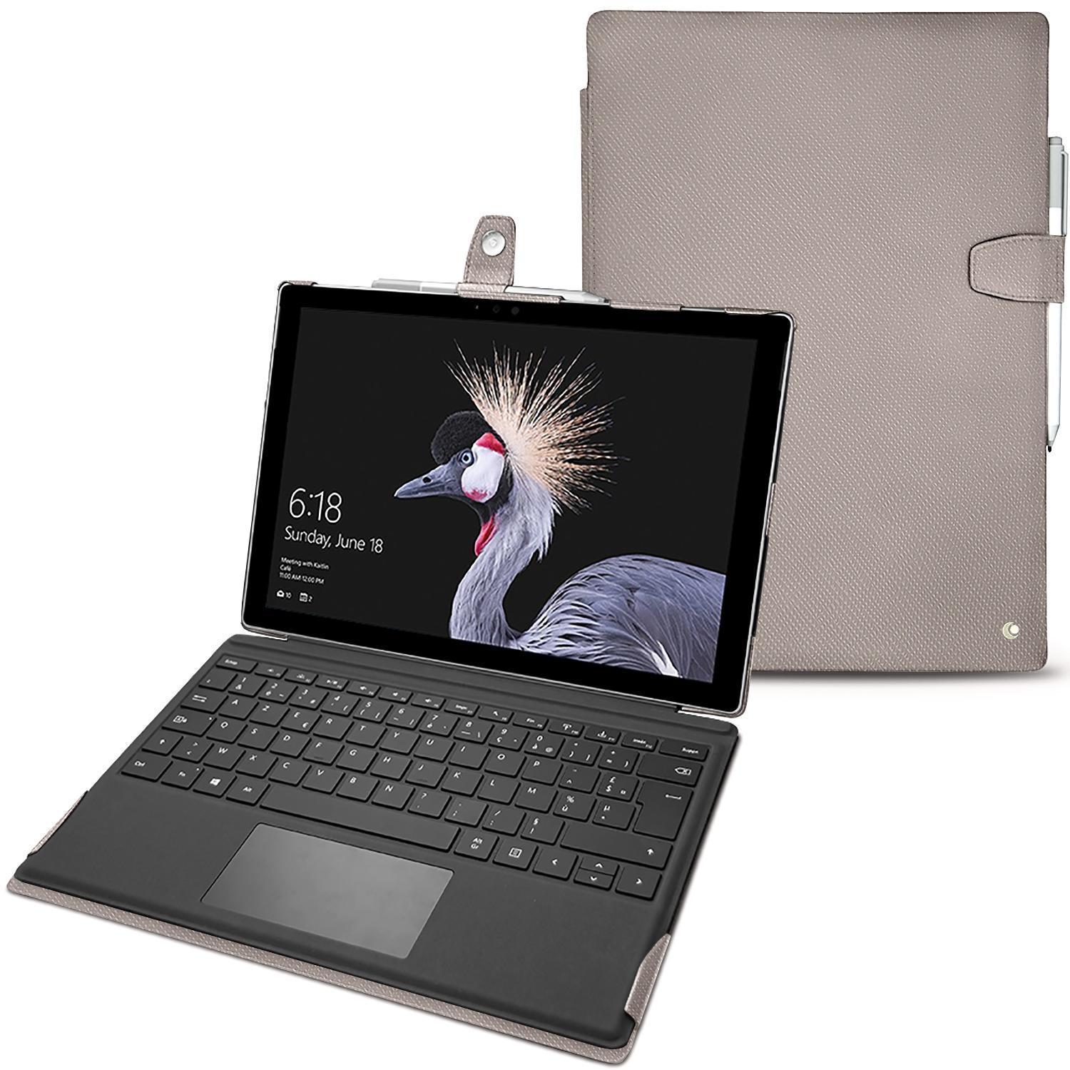 Noreve Lederschutzhülle (Surface Pro (2017)), Tablet Hülle, Beige