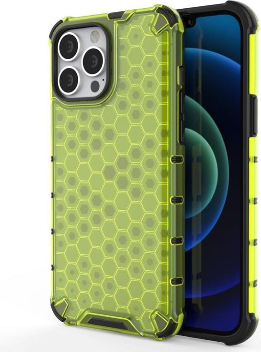 Produktbild Hurtel Honeycomb Handyhülle Schutzhülle mit TPU Rahmen für iPhone 13 Pro Max grün (Apple iPhone 13 Pro Max)