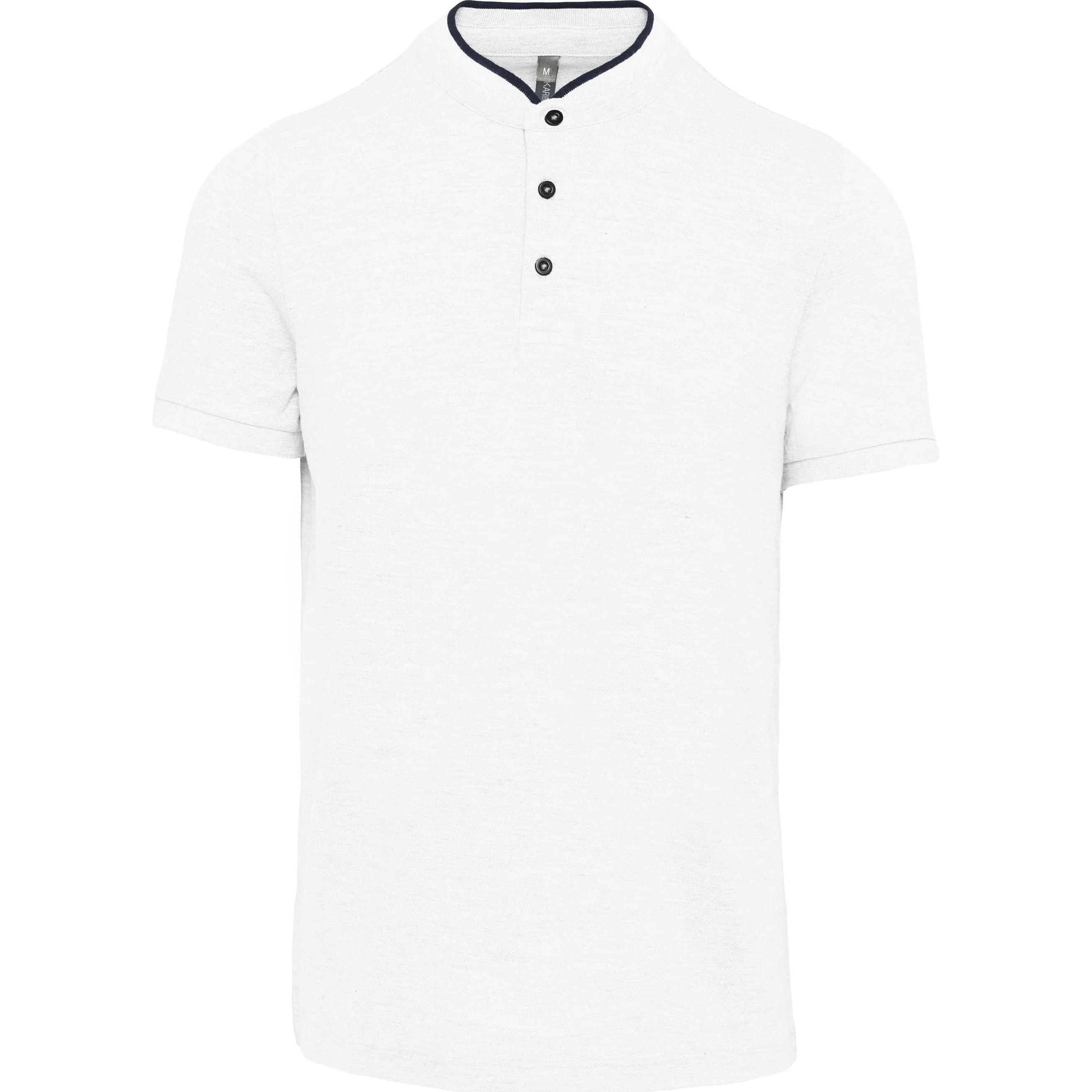 Kariban, Herren, Shirt, Col Mao, Blau, Weiss, (XS)