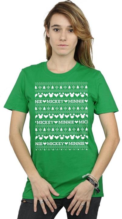 Image du produit Disney - T-shirt MICKEY AND MINNIE CHRISTMAS FAIR ISLE - Femme (XXL)