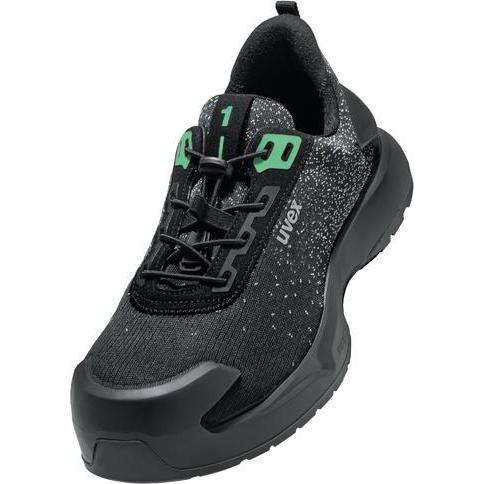 Uvex Sports, Sicherheitsschuhe, uvex 1 x-craft Halbschuhe S1 PL 68083 schwarz, grün Weite 12 Grösse 46 (S1P, 46)