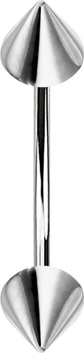 Immagine prodotto Star Piercing Micro Banana argento con due coni (senza ottone, Acciaio chirurgico 316L)