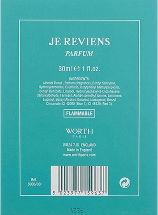 Immagine prodotto Worth Je Reviens Eau De Parfum 30 ml (donna) (Eau de parfum, 30 ml)