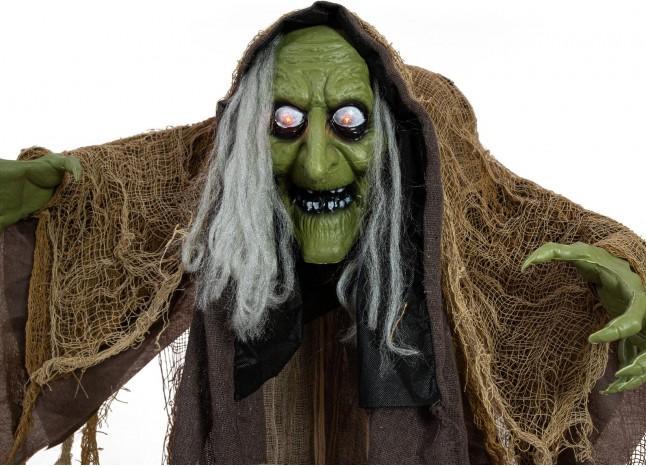 Produktbild Europalms Halloween Figur Hexe buckelig, animiert, 145cm (1 Stk.)