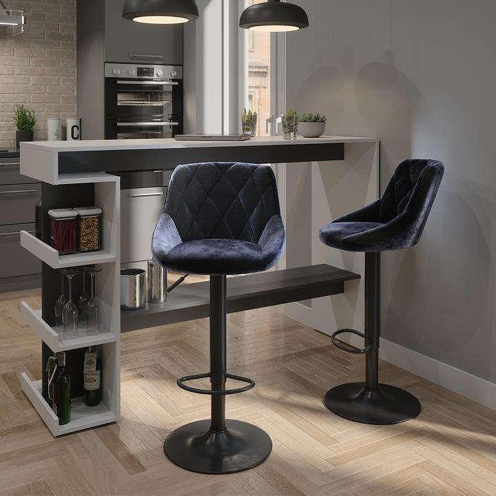 Produktbild Vicco Barhocker 2er Set Sena, Schwarz, 38.5 x 84 cm