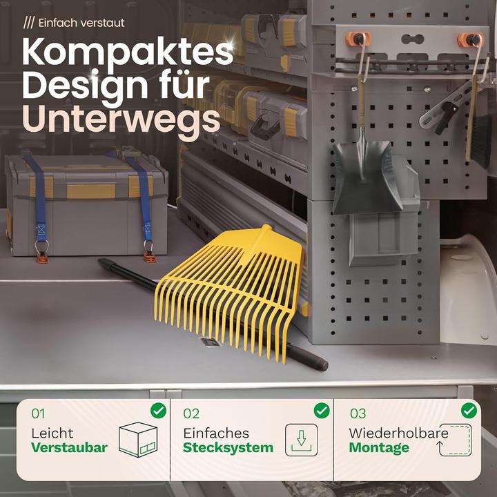 Actual product image Novatool 2X Laubbesen mit Teleskop-Stiel bis 152cm, 2 in 1 Kombigerät, Laubbesen und Laubgabel mit 2