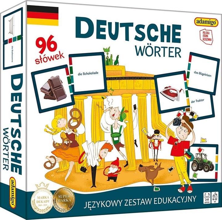 Actual product image Adamigo 's Deutsche worter game is a language learning set (German, Polish, 2 - 6 Players)