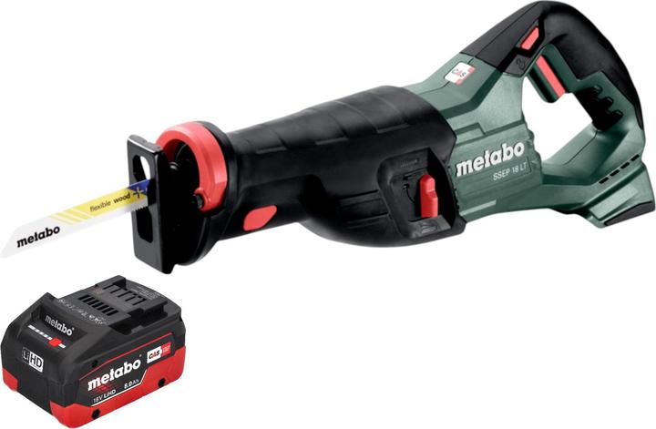 Produktbild Metabo SSEP 18 LT Akku Säbelsäge 18 V 32 mm + 1x LiHD Akku 8,0 Ah - ohne Ladegerät