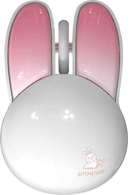 Actual product image Mofii Wireless Mouse + Bluetooth Rabbit M6DM Oil Painting (White-Pink) (Wireless)