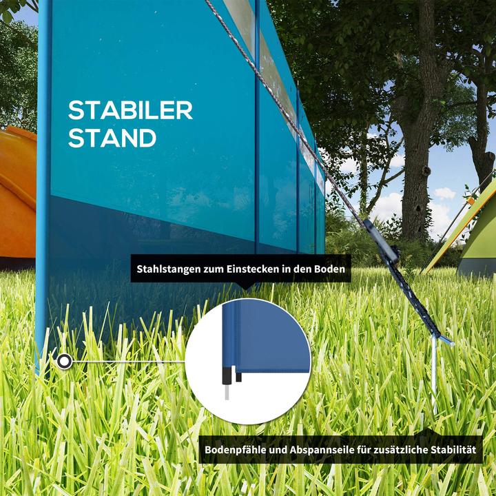 Produktbild Outsunny Windschutz Polyester, Stahl Blau (3 kg)