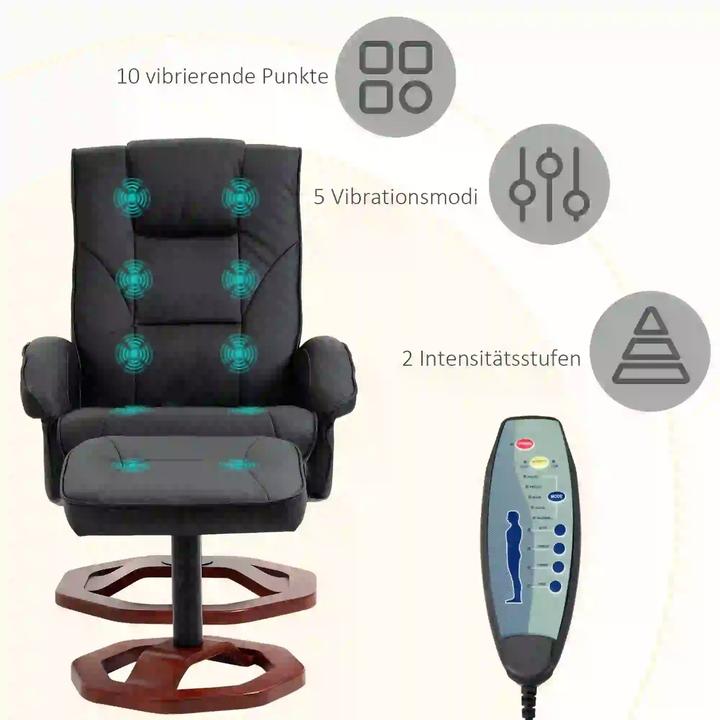 Immagine prodotto Swisshandel24 Poltrona reclinabile con sgabello, poltrona TV girevole, poltrona TV con funzione di reclinazione