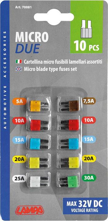 Produktbild Lampa Set 10 sortierte Mikro-Lamellensicherungen Micro-Duo, 12/32V