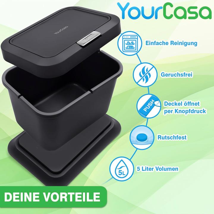 Produktbild YourCasa Geruchsdichter Biomülleimer (5 l)
