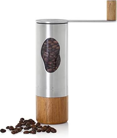 Actual product image AdHoc Mrs Bean coffee grinder, CeraCutXL® ceramic grinder, stainless steel/acacia wood/acrylic, D: 6 cm