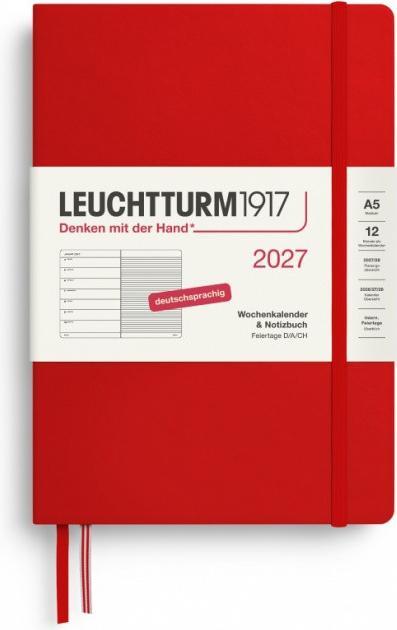 Produktbild Leuchtturm1917 Wochenkalender&NotizbuchMediumA5Cherry2027 (A5, 1 Woche / 1 Seite)