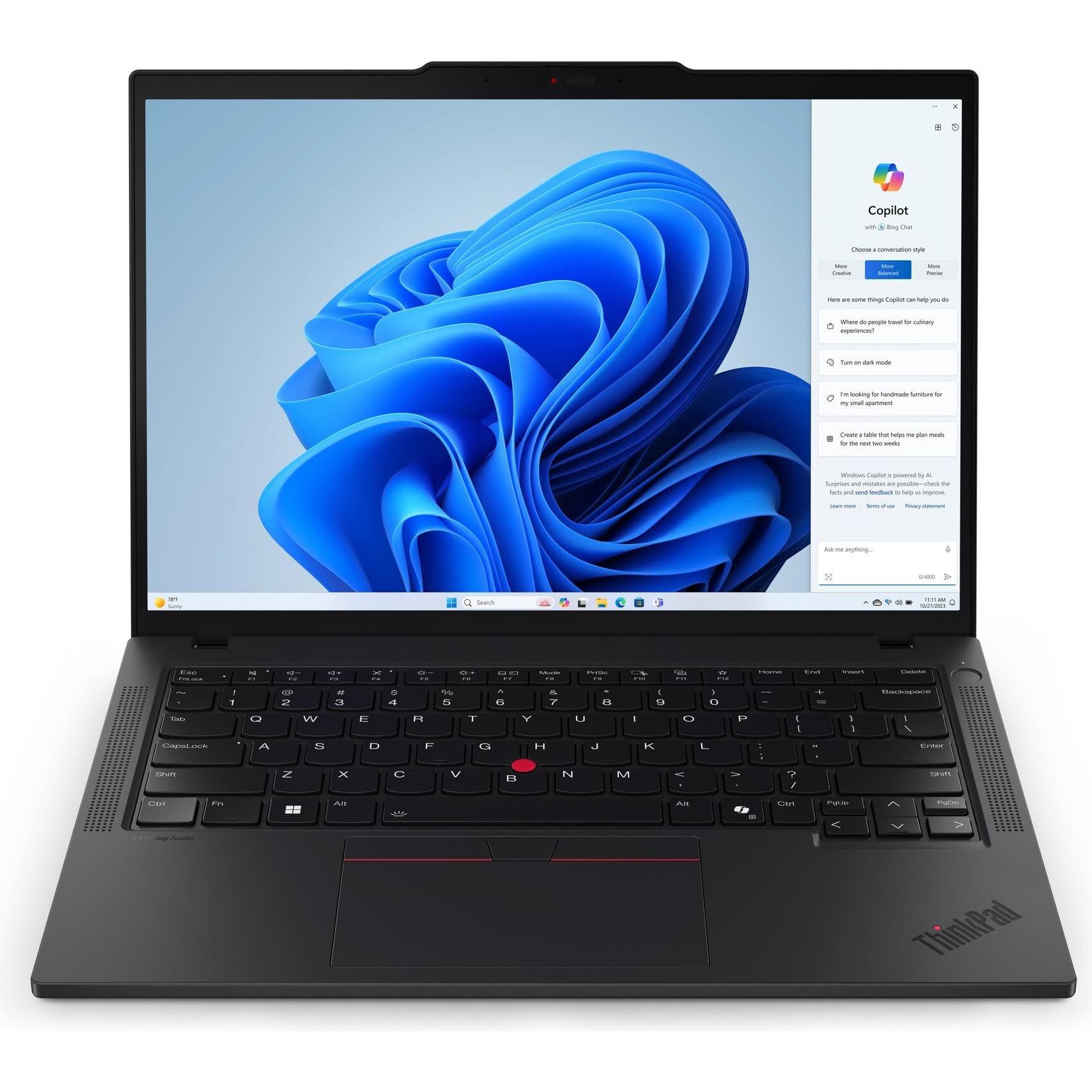 Lenovo ThinkPad T14 Gen 5 (14", 1000 GB, 32 GB, DE, Intel Core Ultra 7 155U), Notebook, Schwarz