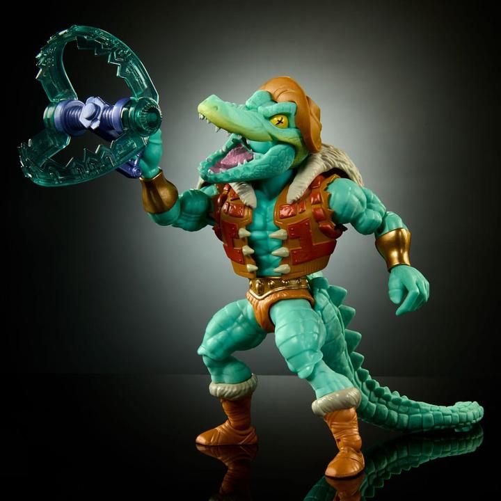 Actual product image Mattel MOTU x TMNT: Turtles of Grayskull Deluxe Action Figure Leatherhead 14 cm