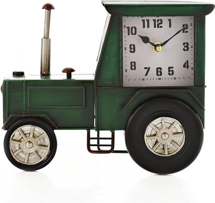 Actual product image Hometime Mantel Clock - Dark Green Tractor