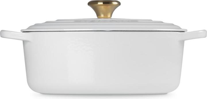 Produktbild Le Creuset Cocotte oval Evo 27 cm white with gold handle (Bräter + Schmortopf, Gusseisen)