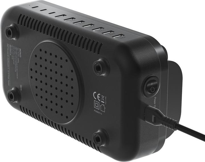 Actual product image Deltaco USB charging station, 20 W, total max 120 W - Black (12 W)