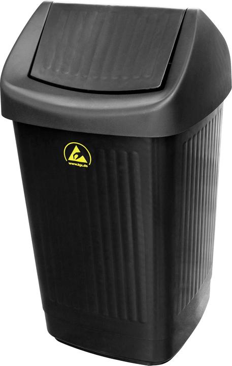 Actual product image BJZ A-35059 ESD wastepaper basket 50l (W x H x D) 360 x 650 x 360mm plastic black 1pc. (50 l)