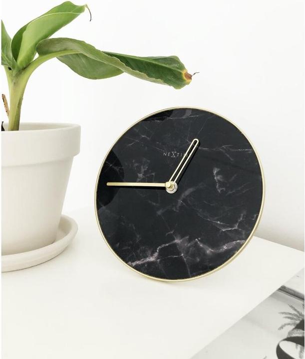 Actual product image Nextime Table Clock Marble Ø 20 cm Black (20 cm)