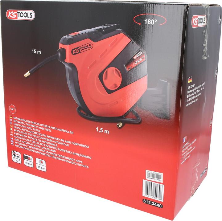 Image du produit KS Tools Enrouleur de tuyau d'air comprimé, d 10mm x 15m