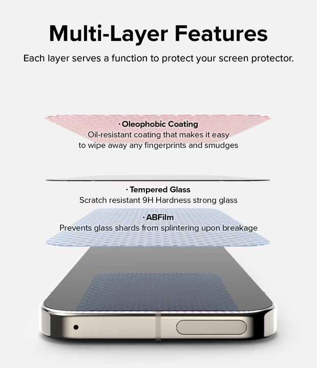 Actual product image Ringke Screen Protector for Pixel 9/9 Pro EASY SLIDE TEMPERED GLASS 2 pack, w installation Jig (2 Piece, Google Pixel 9)
