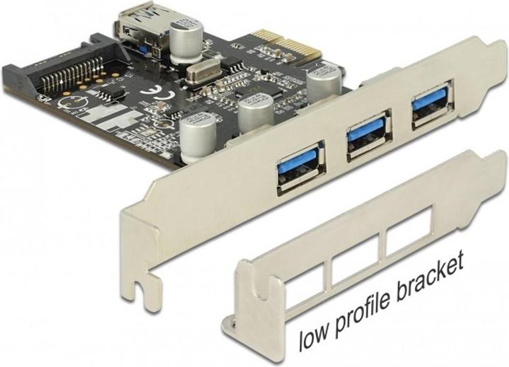 Produktbild Delock PCIe USB 3.0 3x extern 1x intern LP SATA Power VIA