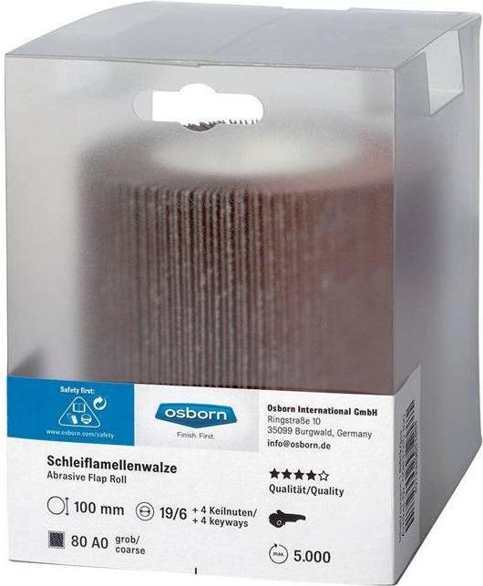Actual product image Osborn Schleiflamellenwalze Superior 240 mit 4 Keilnuten Ø100xB100mm (240)