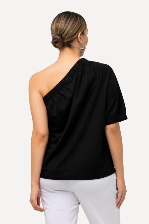 Produktbild Ulla Popken One-Shoulder-Bluse, asymmetrischer Ausschnitt, Halbarm (62)