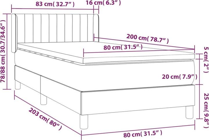Immagine prodotto vidaXL Boxspringbett (80 x 200 cm)