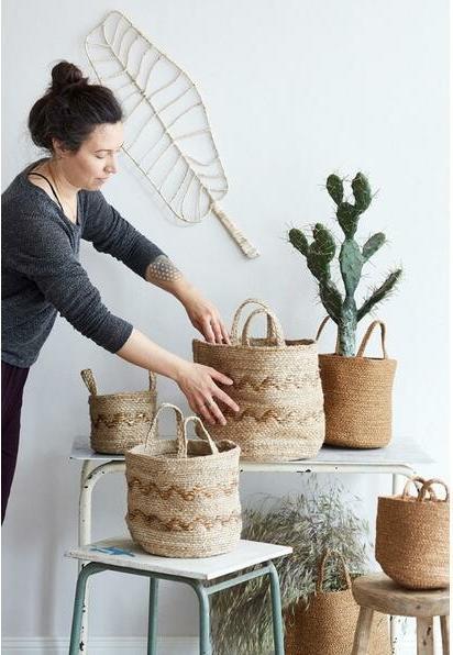 Actual product image Liv Interior Jute storage basket 16 x 16 cm, Gold/Nature (1 x, 16 x 16 x 16 cm)