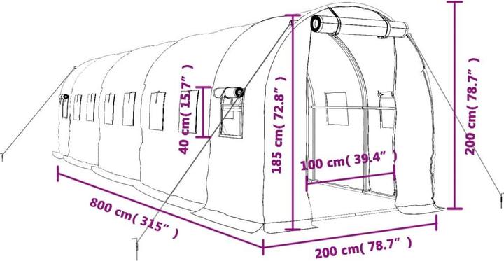 Produktbild vidaXL Gewächshaus