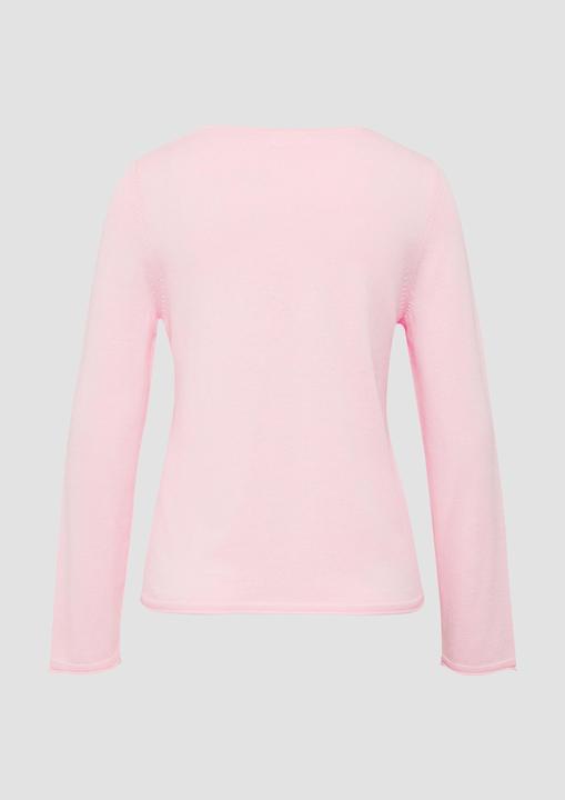 Produktbild s.Oliver Strickpullover Feinstrickpullover mit V-Ausschnitt und Rollkante am Saum (34)