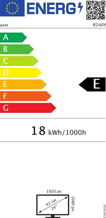 Energy Label Acer R240Ysmix (1920 x 1080 pixels, 23.80")