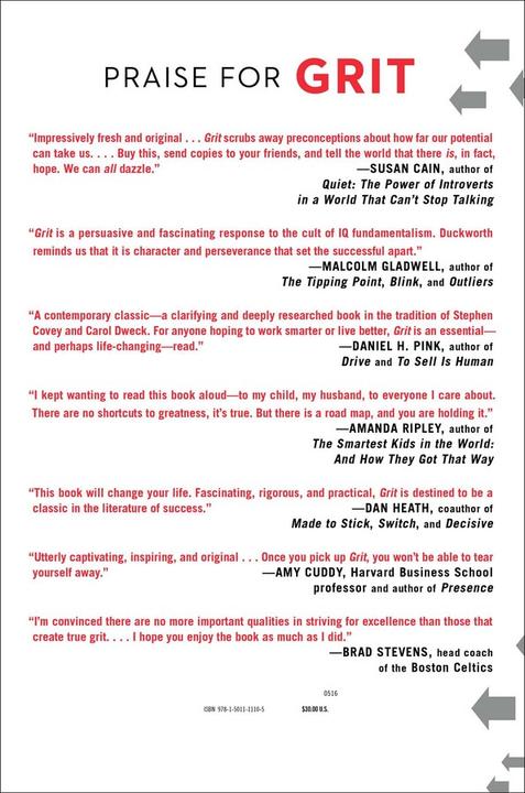 Nutritional values and ingredients grit (English, Angela Duckworth, 2016)