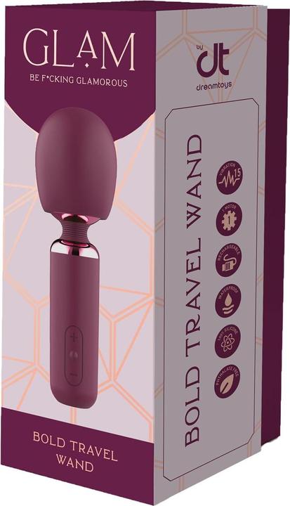 Produktbild Dream Toys Glam Bold Travel Wand Vibrator Purple 18 cm