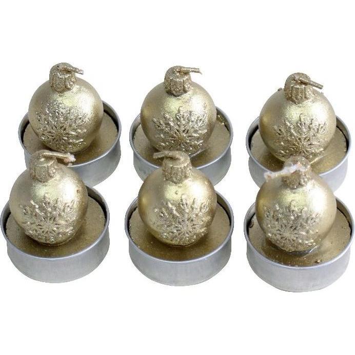 PBS Austria, Kerzen, Teelicht Set Kugel gold (6 Stk.)