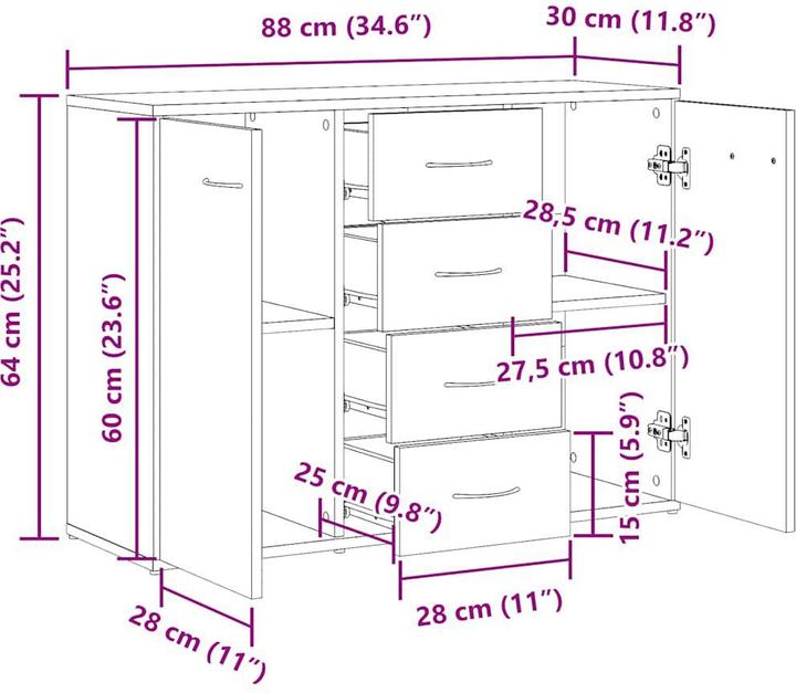 Image du produit vidaXL Sideboard (88 x 30 x 64 cm)