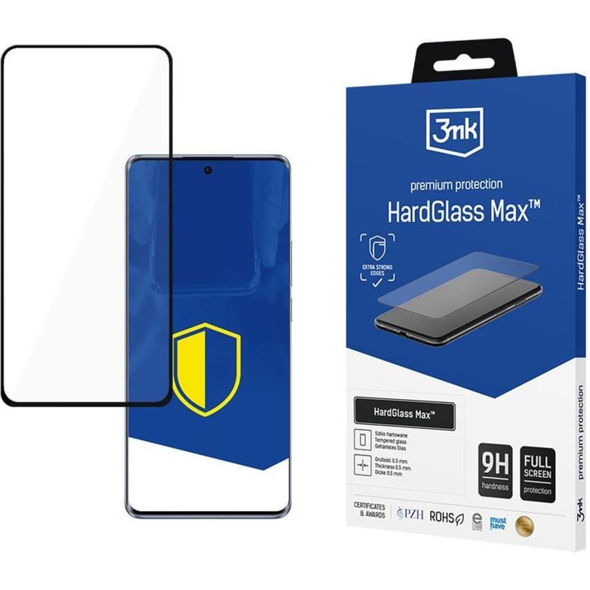 3MK Oppo Reno 10 (CPH2531)/Pro - HardGlass Max Black (1 pz., OPPO Reno 10, Oppo Reno 10 Pro), Pellicola protettiva smartphone, Nero