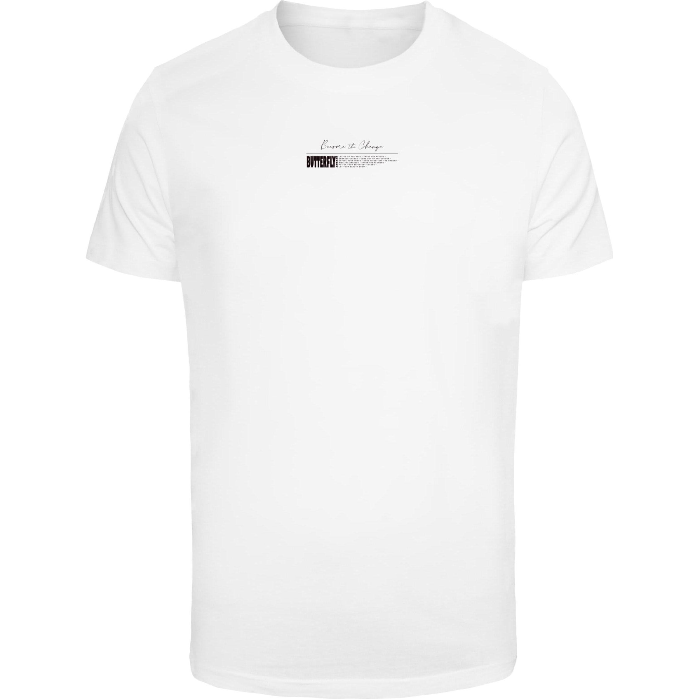 Mister Tee, Herren, Shirt, Become the Change Butterfly 2.0 Tee - 131381, Weiss, (L)