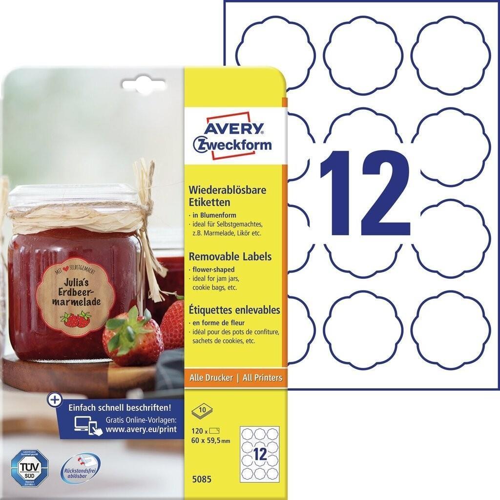 Avery, Etiketten, Runde Etik.60x59,5mm